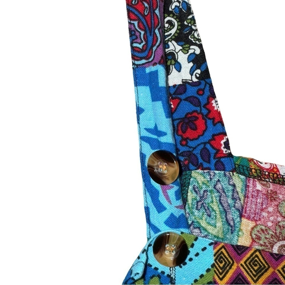 Hippie Boho Kantha Patchwork Multi Color Jumpsuit, Overalls, Bohemian Romper - Picture 5 of 16